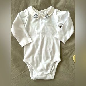 Jacadi Paris Organic Cotton appliqué collared onesie